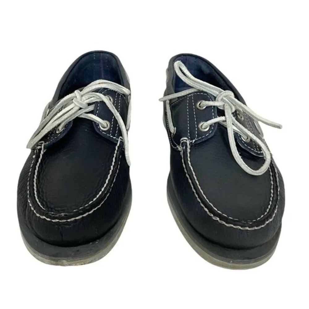 Timberland Men’s Size 9‎ (M) Classic Boat Shoes 2-Eye Deck Shoes Navy Blue